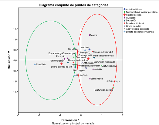 Perfil de las personas mayores, según la calidad de vida en cinco ciudades de Colombia. 2021